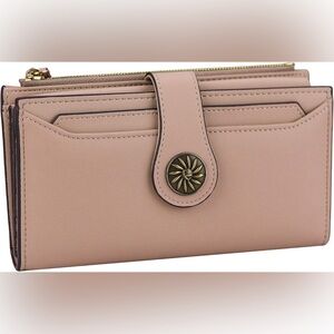 Travelambo Women RFID Large Capacity Leather Clutch Wallet Multi Card Organizer